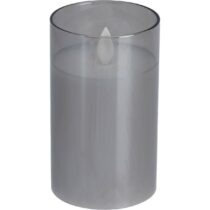 LED sviečka v skle Agide, reálny plameň, 7,5 x 12,5 cm, teplá biela