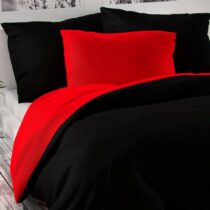 Kvalitex Saténové obliečky Luxury Collection červená / čierna, 240 x 200 cm, 2 ks 70 x 90 cm